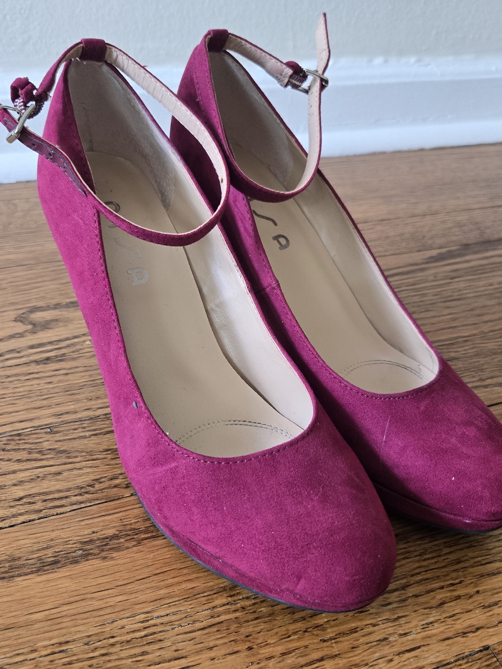 UNISA Women's Ankle-Strap Suede Pumps - Magenta Pink